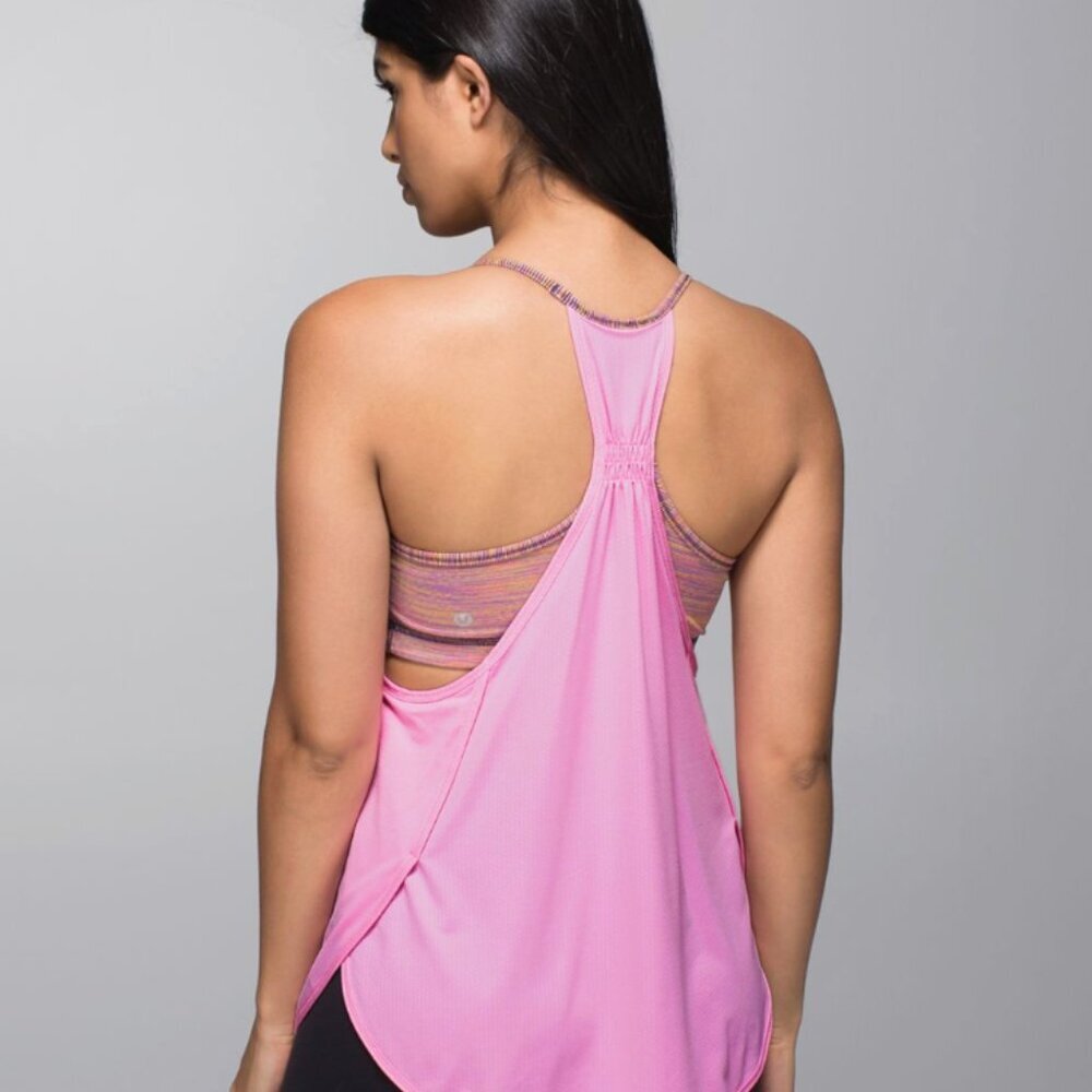 Lululemon Tuck Me In Tank Vintage Pink Space Dye Breathable Yoga Women's Size 6 - Picture 2 of 7